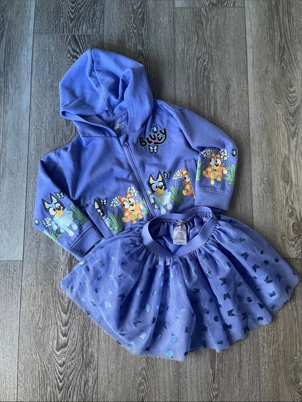 Bluey Purple Hooded Jacket & Tulle Skirt Set - Purple
